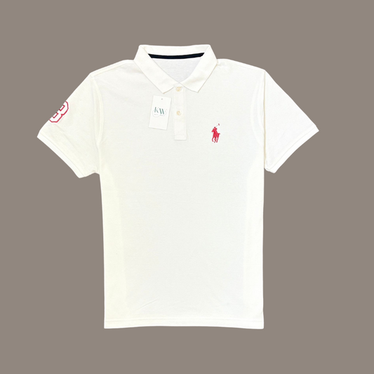 White Polo Shirt – Classic Style with Premium Detailing!